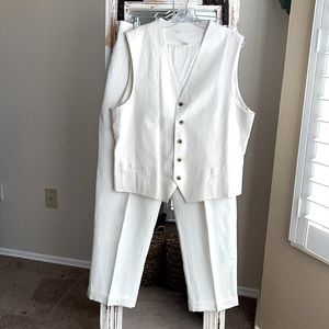 Men’s PERRY ELLIS Linen Pant & Vest Suit